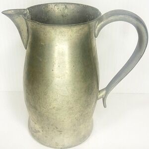 Woodbury Pewter Pitcher Medium Vintage Water Jug Handle